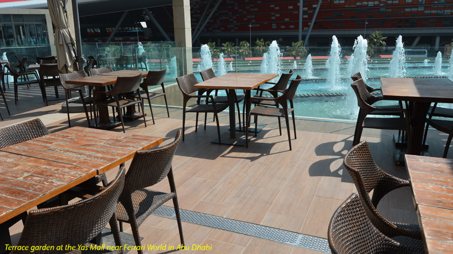 Terrace garden at the Yas Mall near Ferrari World in Abu Dhabi