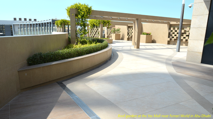 Roof garden at the Yas Mall near Ferrari World in Abu Dhabi
