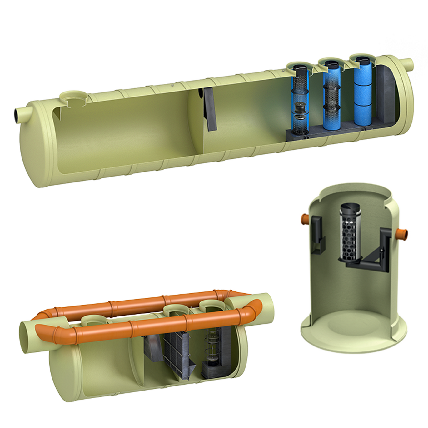 ACO GRP Separator Models, horizontal or vertical