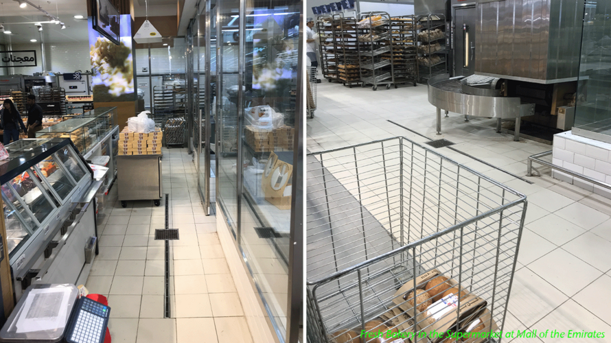 Fresh Bakery Counter in the Supermarket in Mall of the Emirates