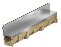ACO Multiline polymer concrete channel with stainless steel brickslot element